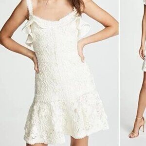 ALEXIS white embroidered mini dress, size small
